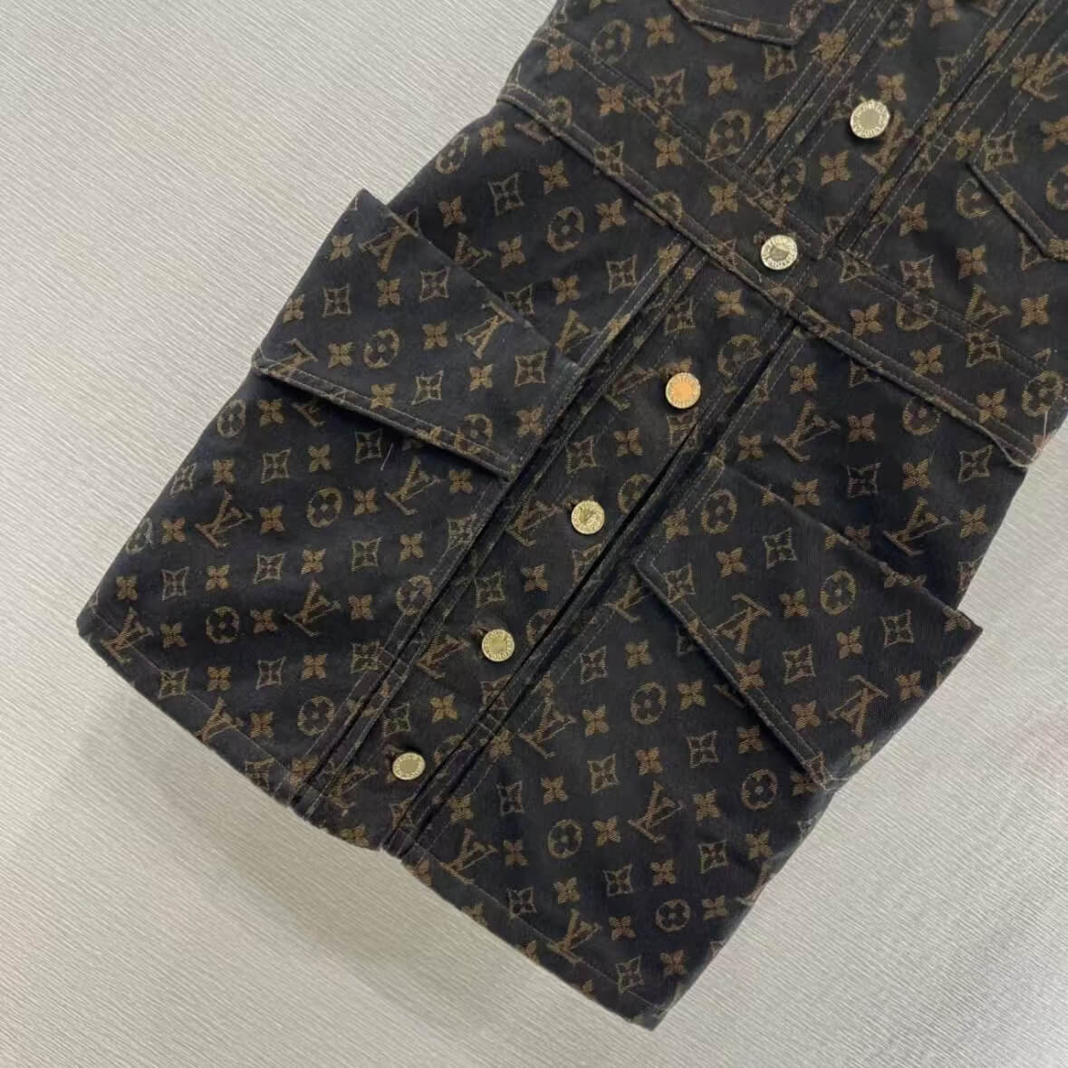 Classic Denim Series All-Over Print Vest Dress