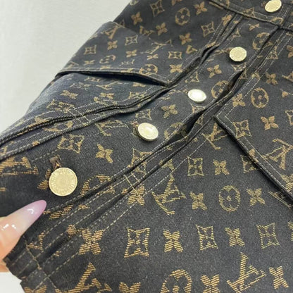 Classic Denim Series All-Over Print Vest Dress