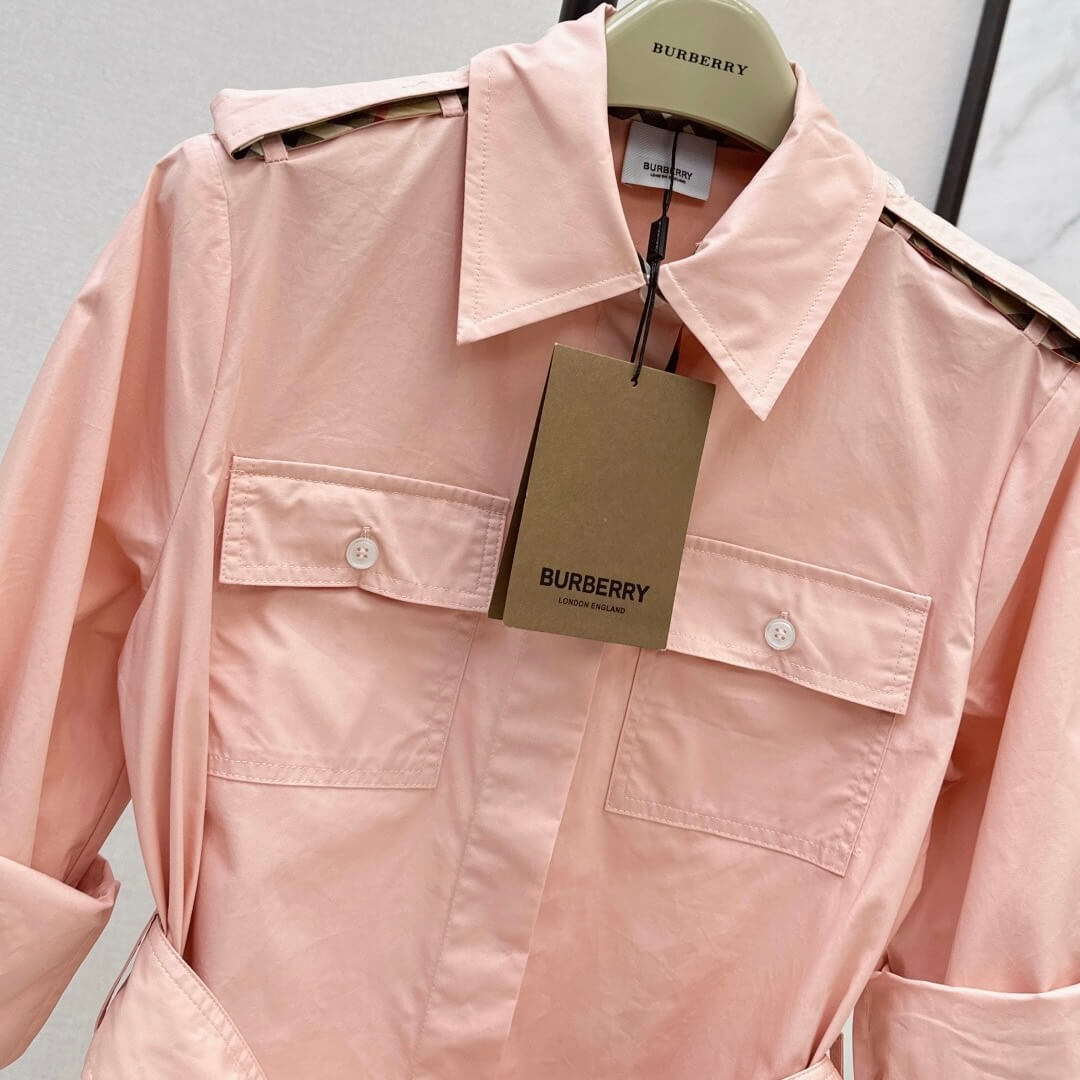 Cuff Plaid-Patch Embroidered Dress