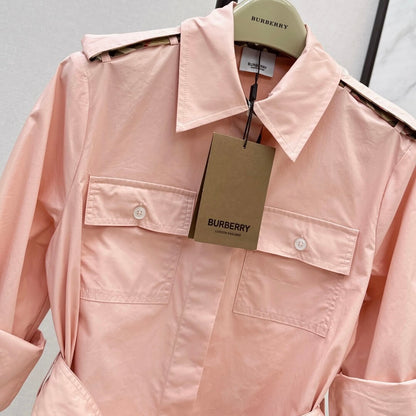 Cuff Plaid-Patch Embroidered Dress