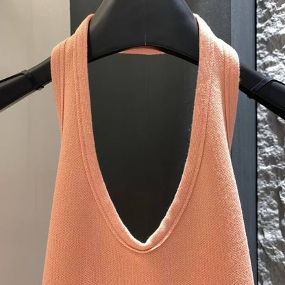 Boho Cotton Halter Crop Vest