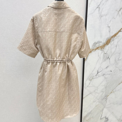 Casual Chic Letter-Print Shirt Dress