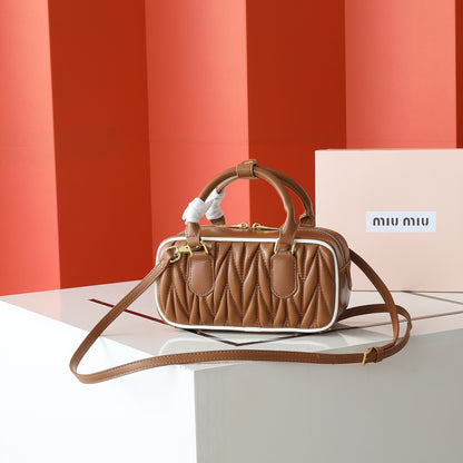 Mi 25 Large Lambskin Textured Vintage Baguette Bag