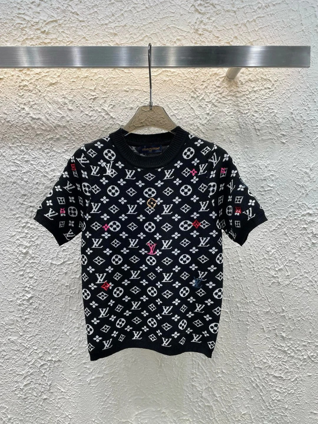 25ss new spring dark pattern jacquard knitted T-shirt