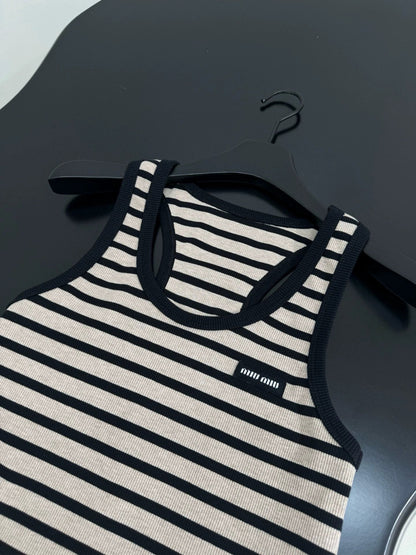 25SS New Wool Blended Striped Vest