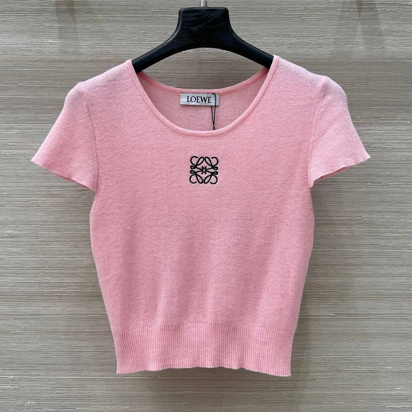 Embroidered-Logo Fitted Knit Tee