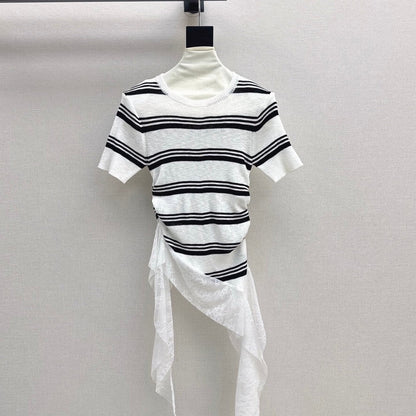 Deconstructed Lace-Knit Tee