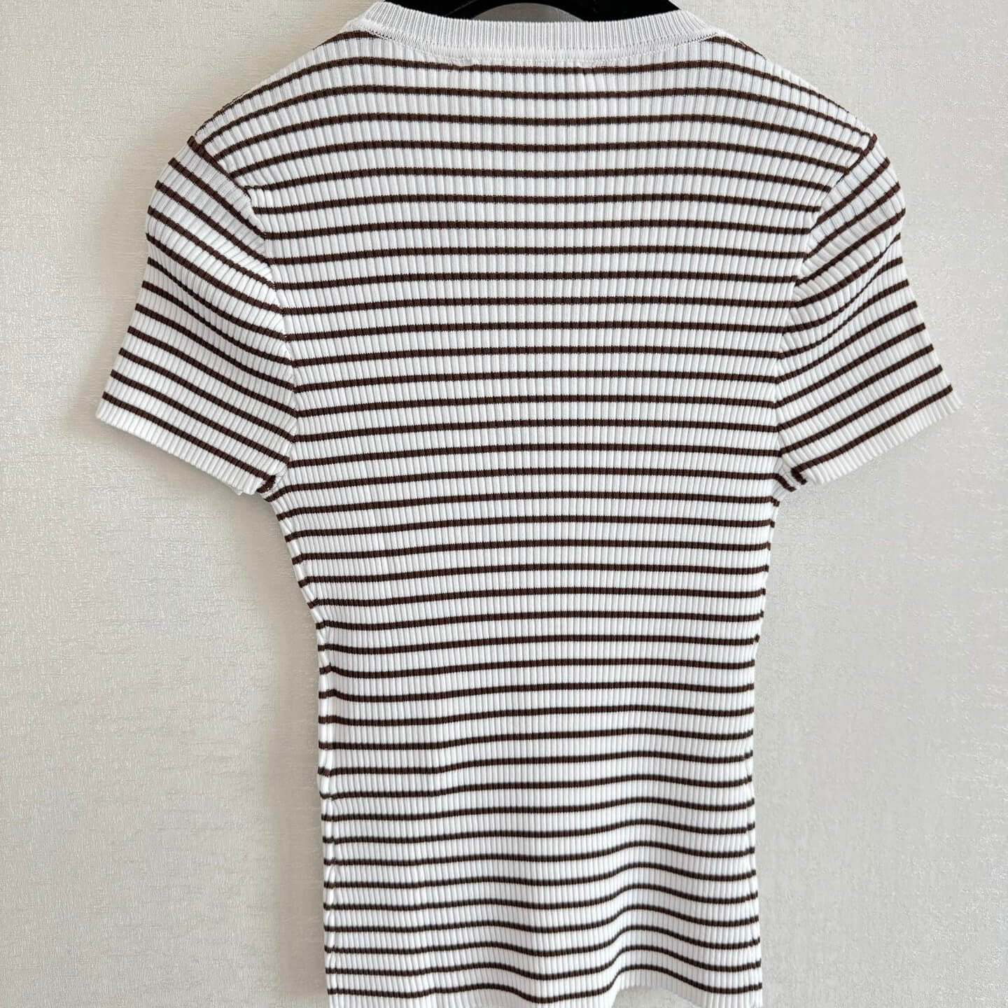 Simple Style Fitted Knit Short Sleeve