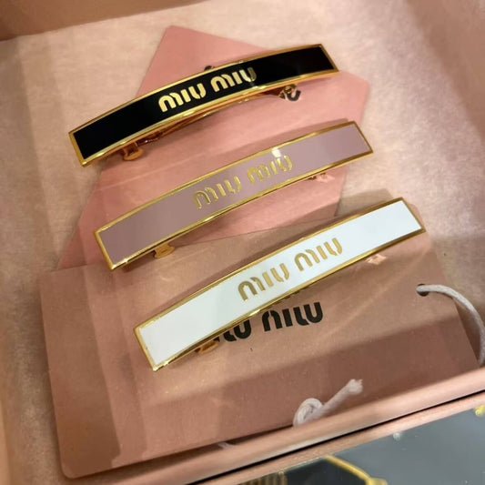 Enamel Gold Letter Spring Clip