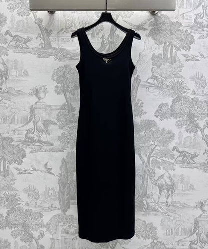 Classic Cropped Solid Color Vest Dress