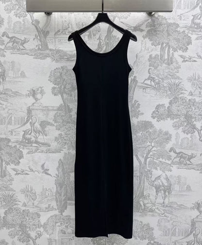 Classic Cropped Solid Color Vest Dress