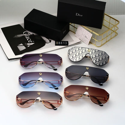 Bold Full-Print Mirror-Lens Sunglasses
