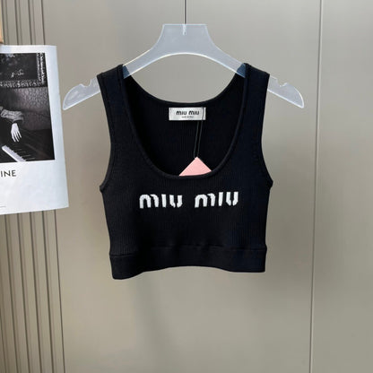 Vibrant Cropped Embroidered Knit Vest