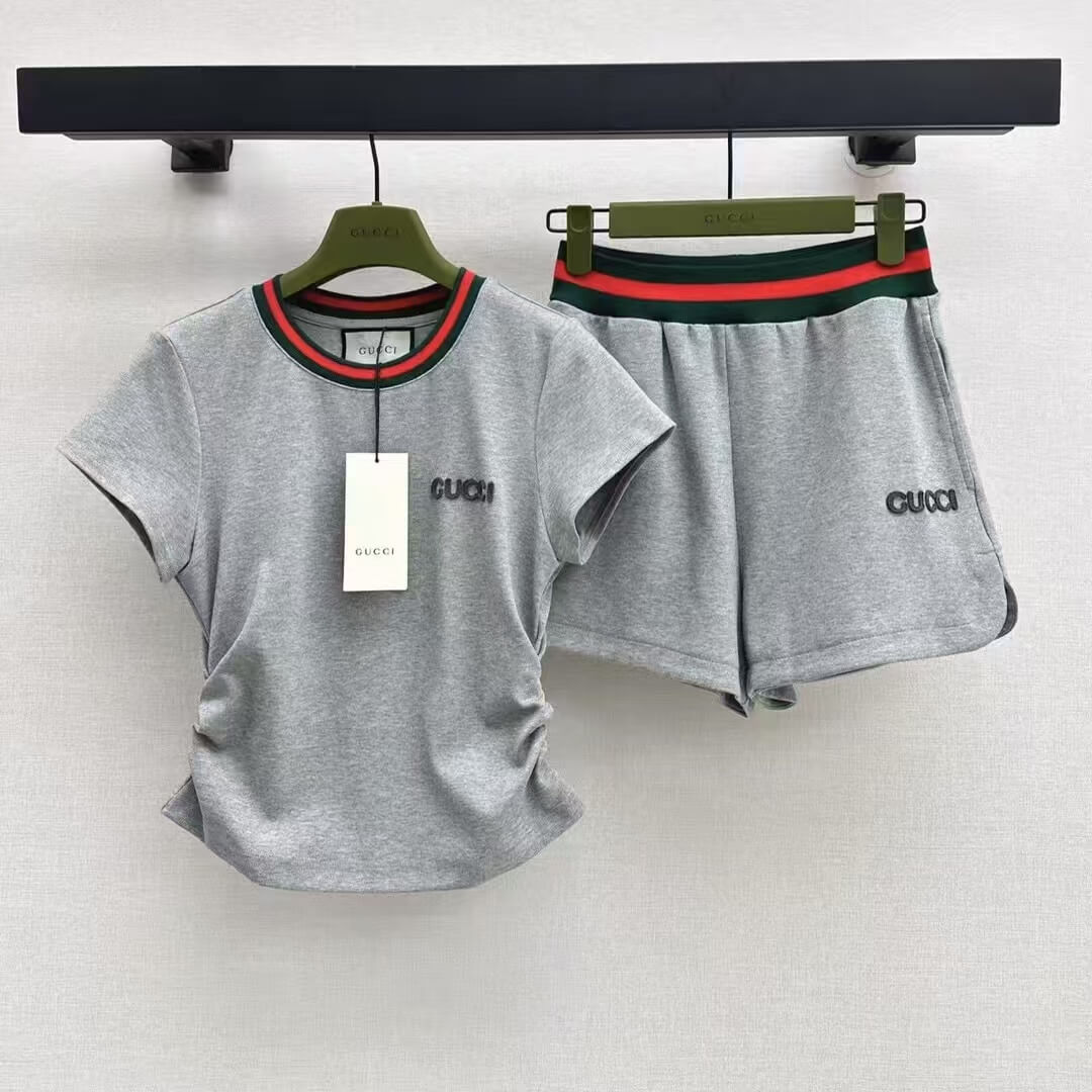 Casual Waist-Cinching Cropped Short Sleeve & Shorts Set