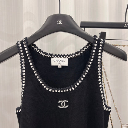 Combed Cotton Hand-crocheted Knitted Vest