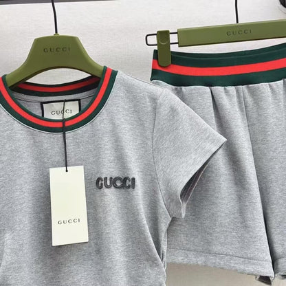 Casual Waist-Cinching Cropped Short Sleeve & Shorts Set