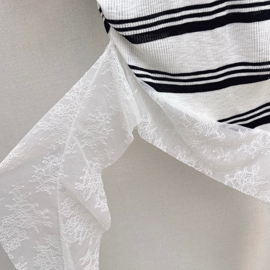 Deconstructed Lace-Knit Tee