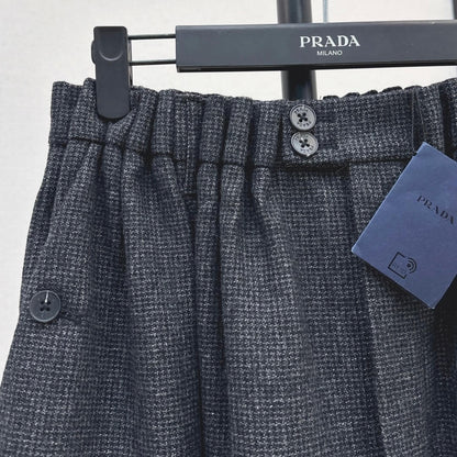 Vintage-Inspired Elegant Wool Flared Mini Skirt