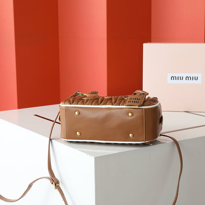 Mi 25 Large Lambskin Textured Vintage Baguette Bag