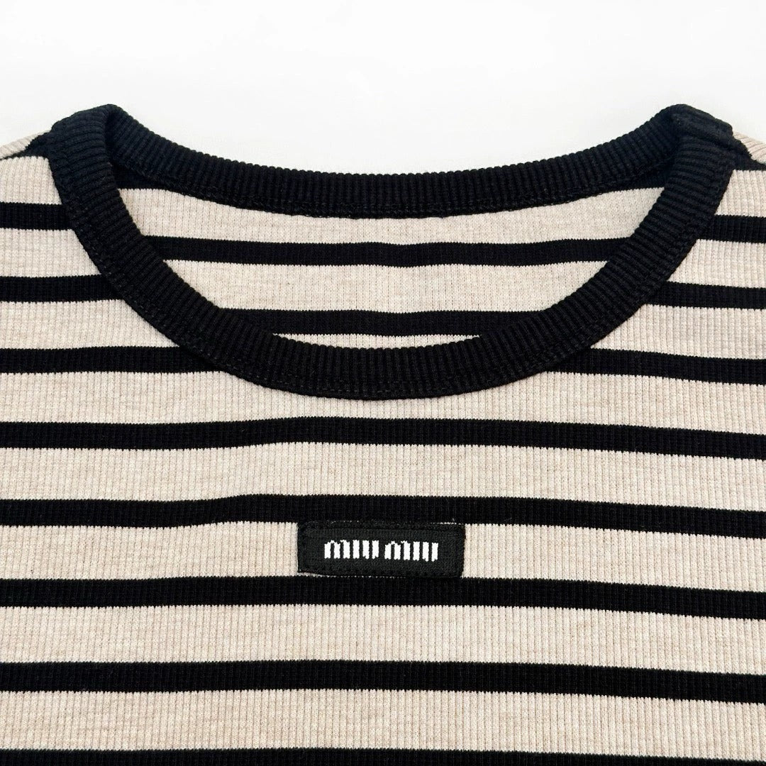 25 new letter stripe contrast color long sleeve