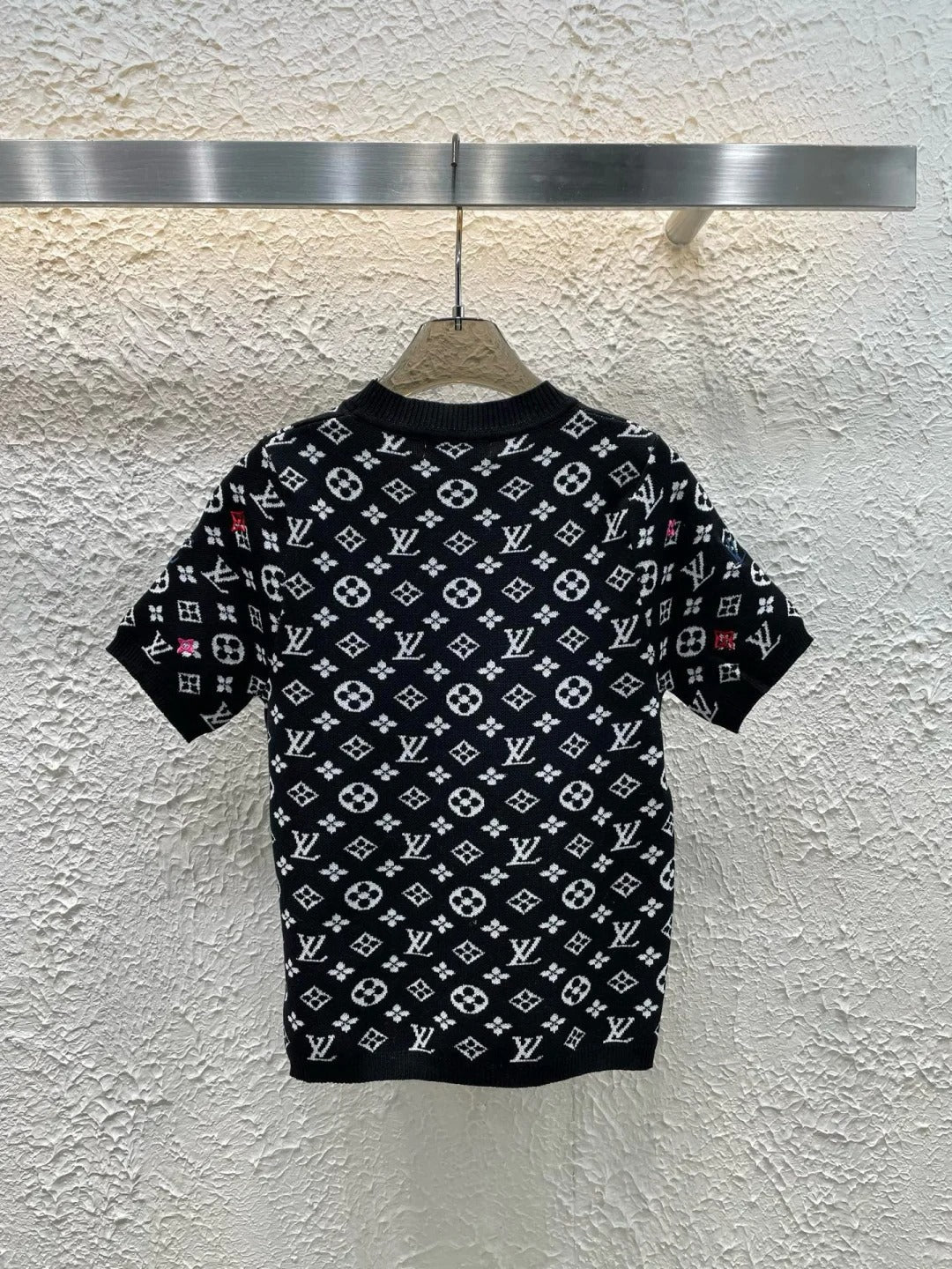 25ss new spring dark pattern jacquard knitted T-shirt