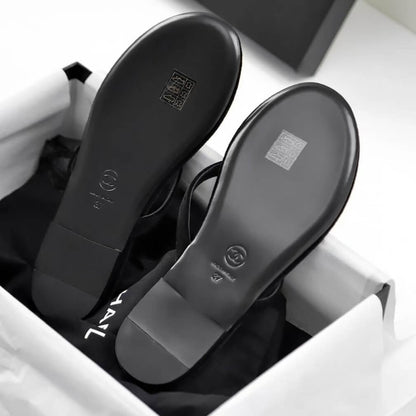 Casual Slim-Strap Velvet Flip-Flops