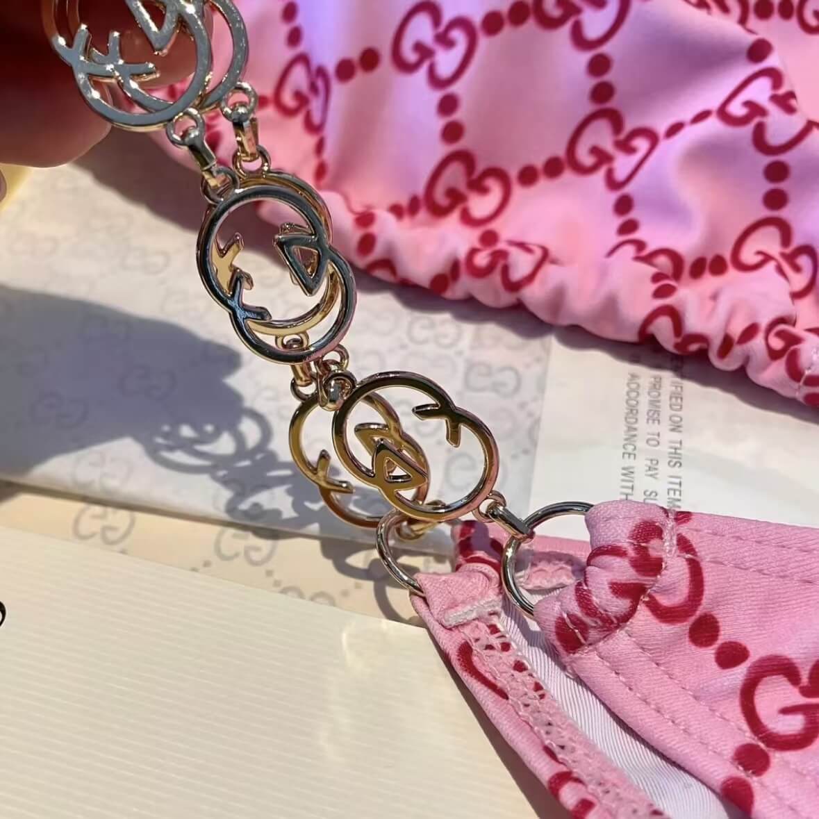 Fashionable & Sexy Pink All-Over Print Swimsuit