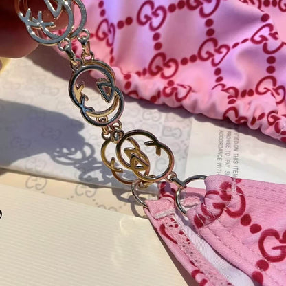 Fashionable & Sexy Pink All-Over Print Swimsuit