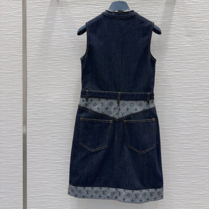 Modular Zip-Front Denim Dress