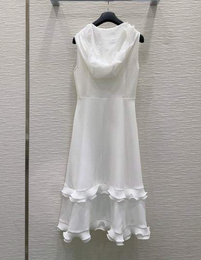 Classic Minimalist Solid Lace Trim Dress