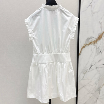 V-Neck Flounced Hem Dress