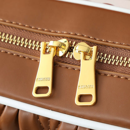 Mi 25 Large Lambskin Textured Vintage Baguette Bag