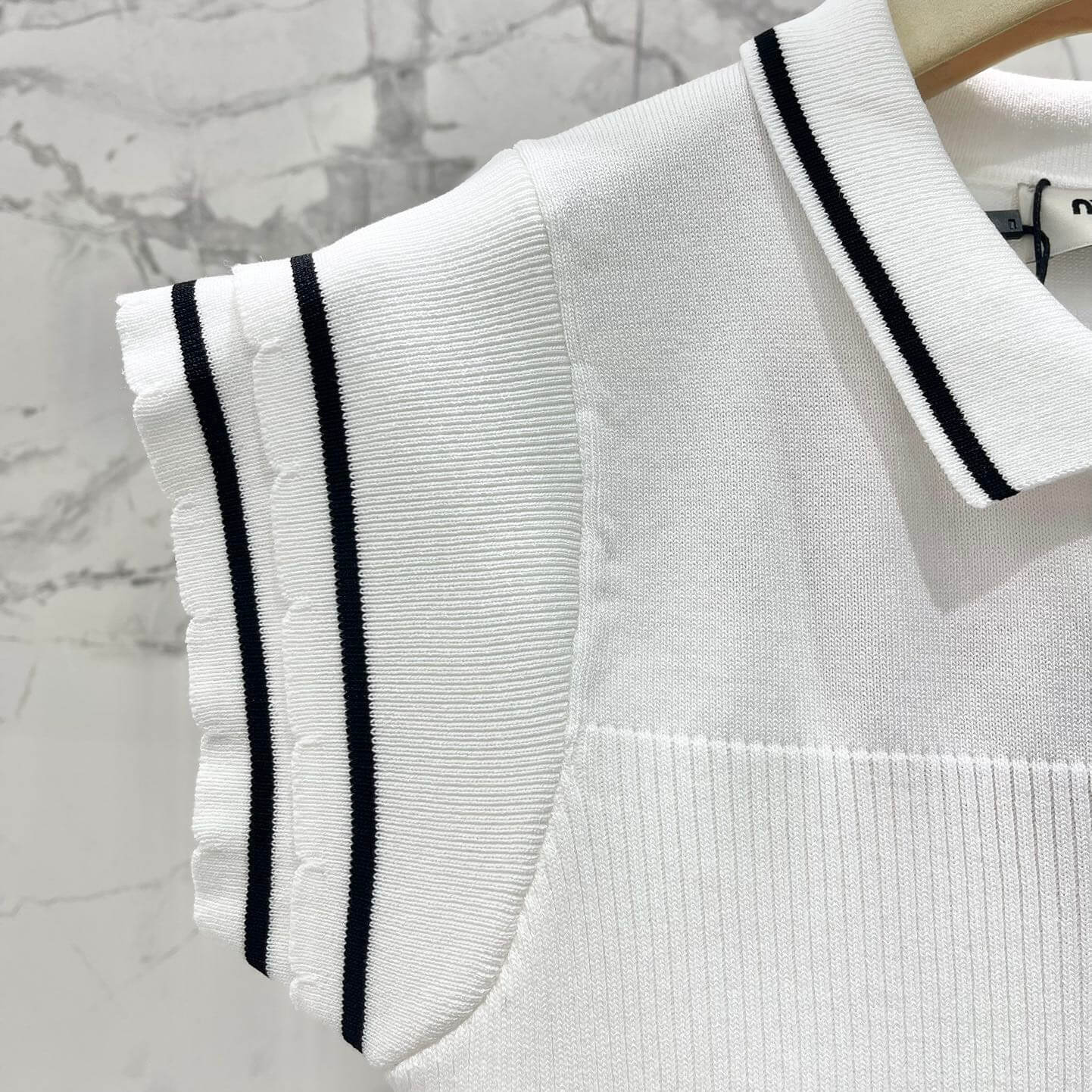 Nautical Tie-Waist Bell-Sleeve Knit Dress