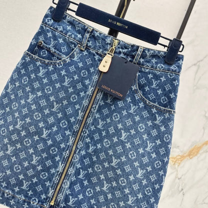 Utility Zip-Front Denim Mini