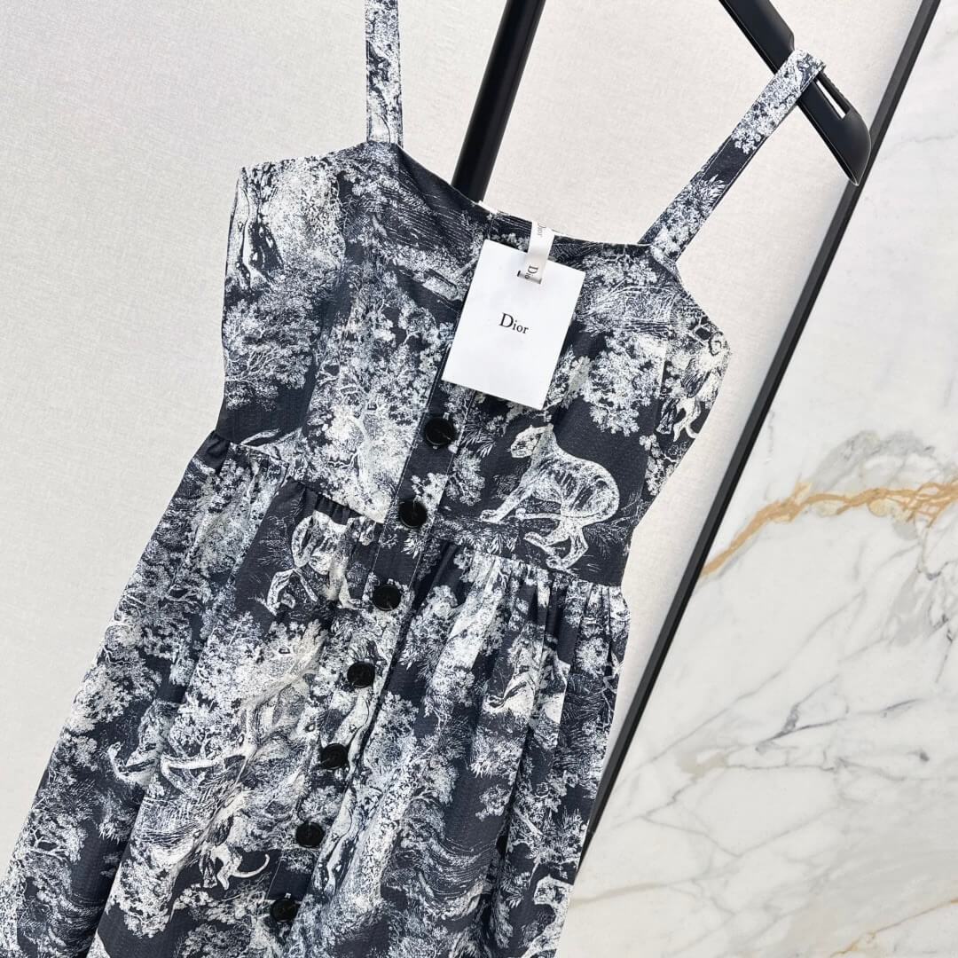 Minimalist Jungle Print Strappy Dress