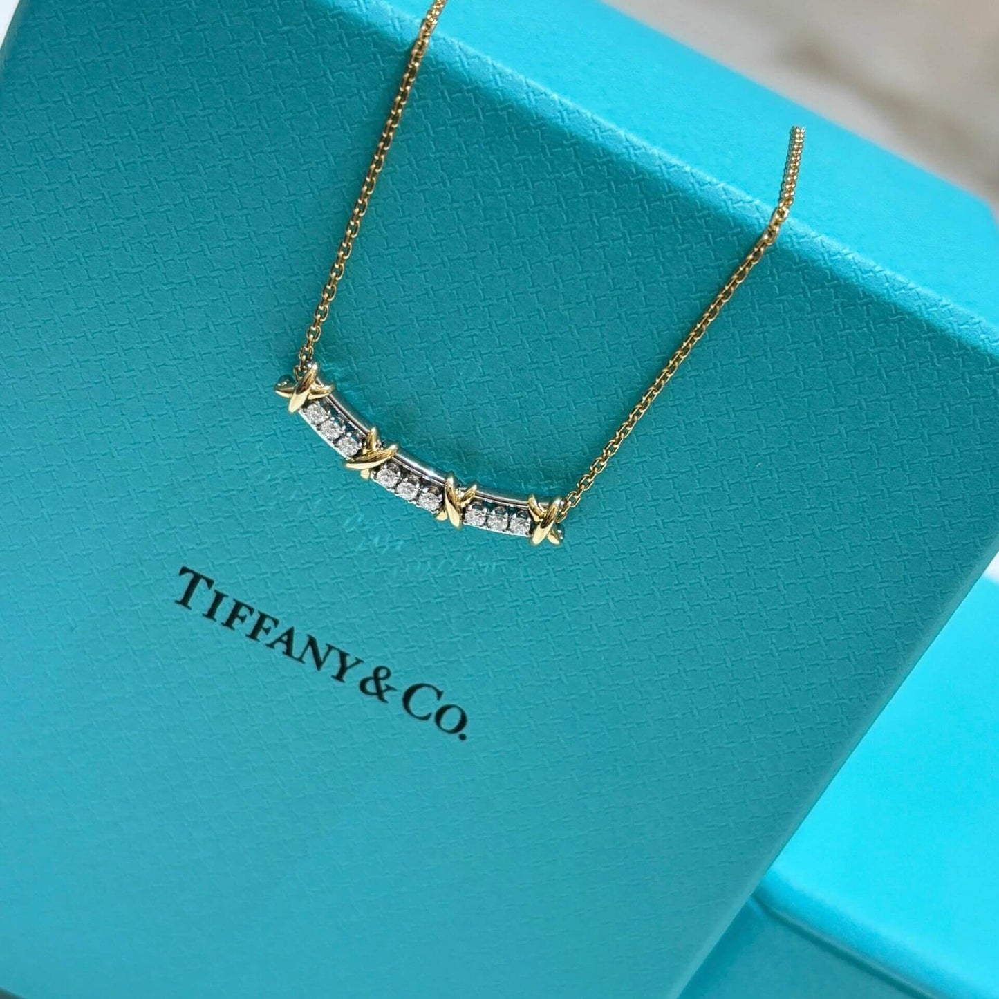 Classic Cross Diamond-Inlaid Smile Necklace