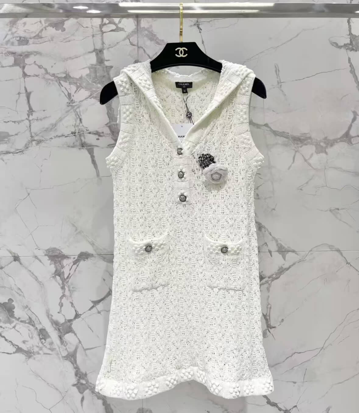 Classic Sailor Collar Camellia Knit Dress