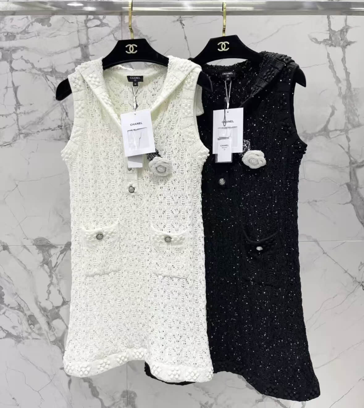 Classic Sailor Collar Camellia Knit Dress