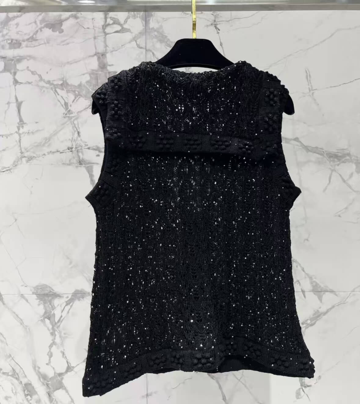 Classic Sailor Collar Camellia Knit Vest