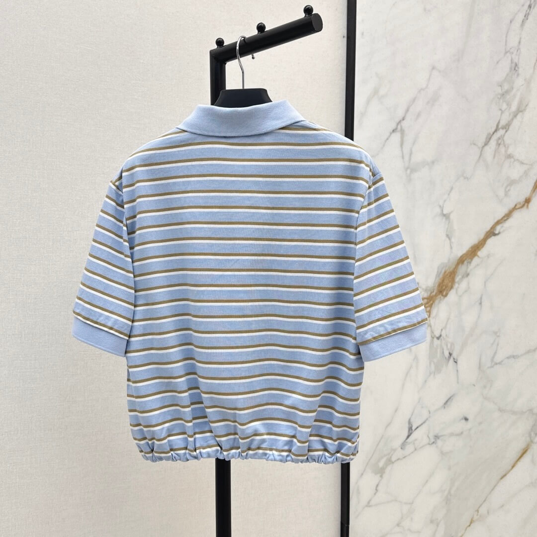 Striped Adjustable Hem T-Shirt