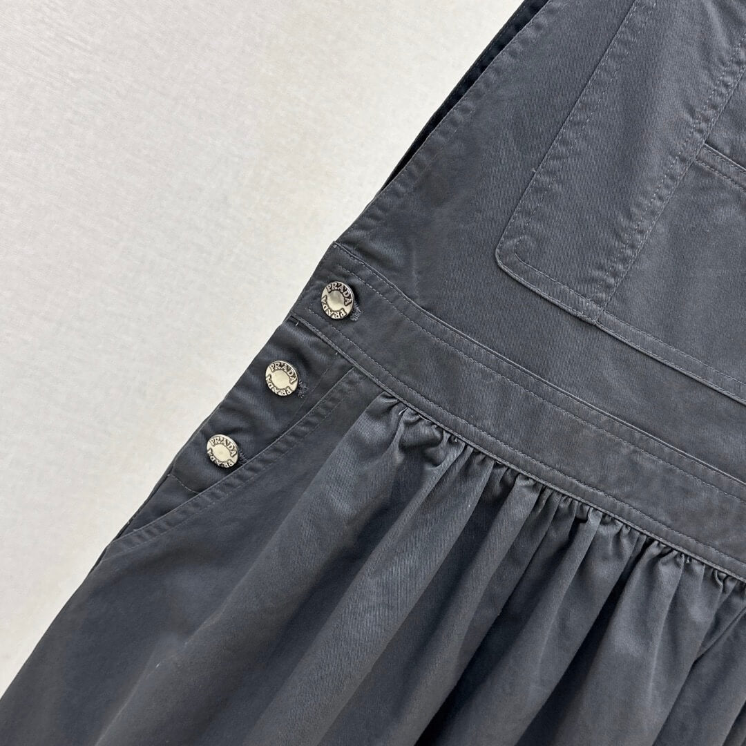 Playful Suspender Midi Skirt