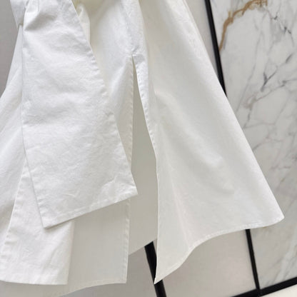 Adjustable-Waist Shirt & Faux Layered Skirt Set