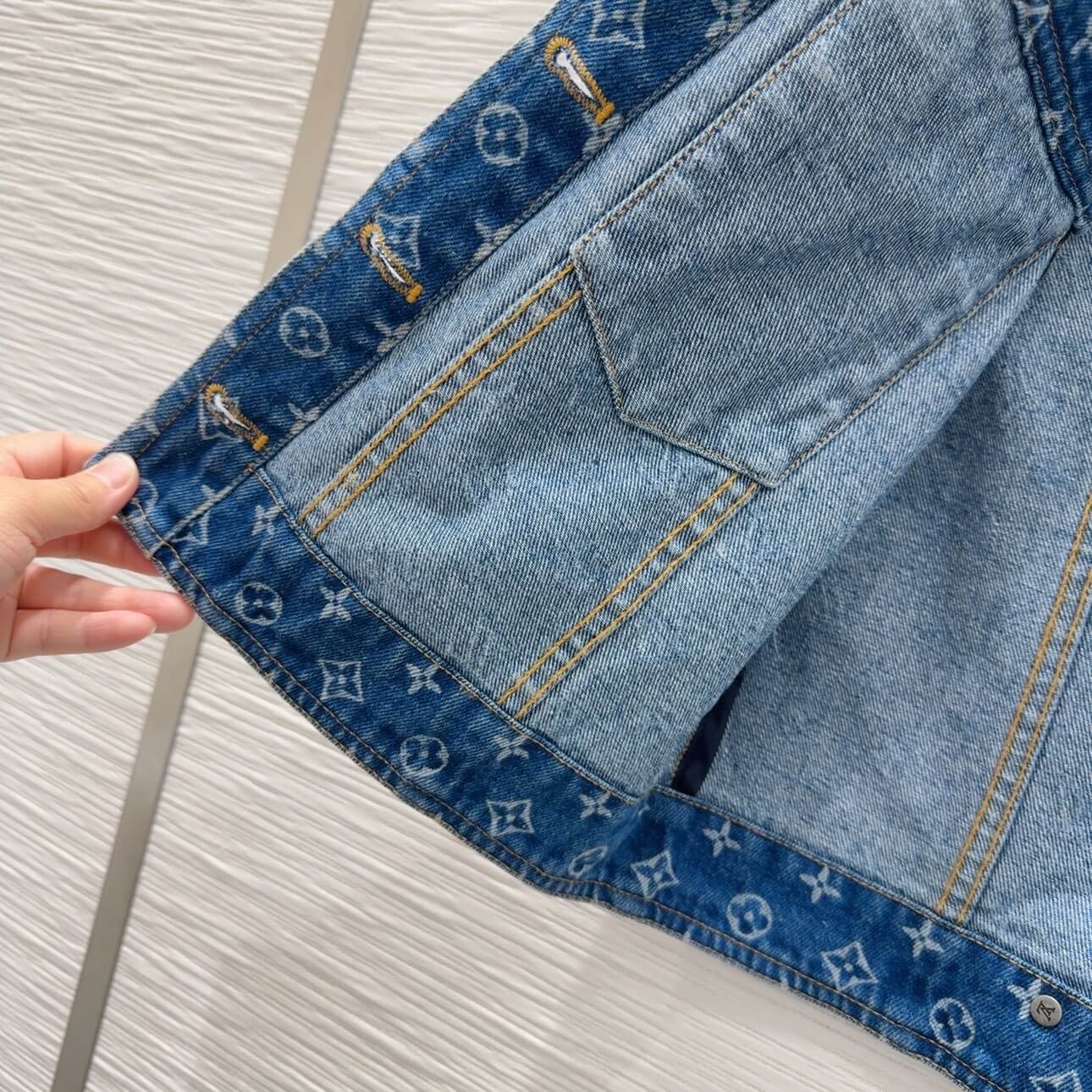 Classic All-Over Print Denim Jacket Vest