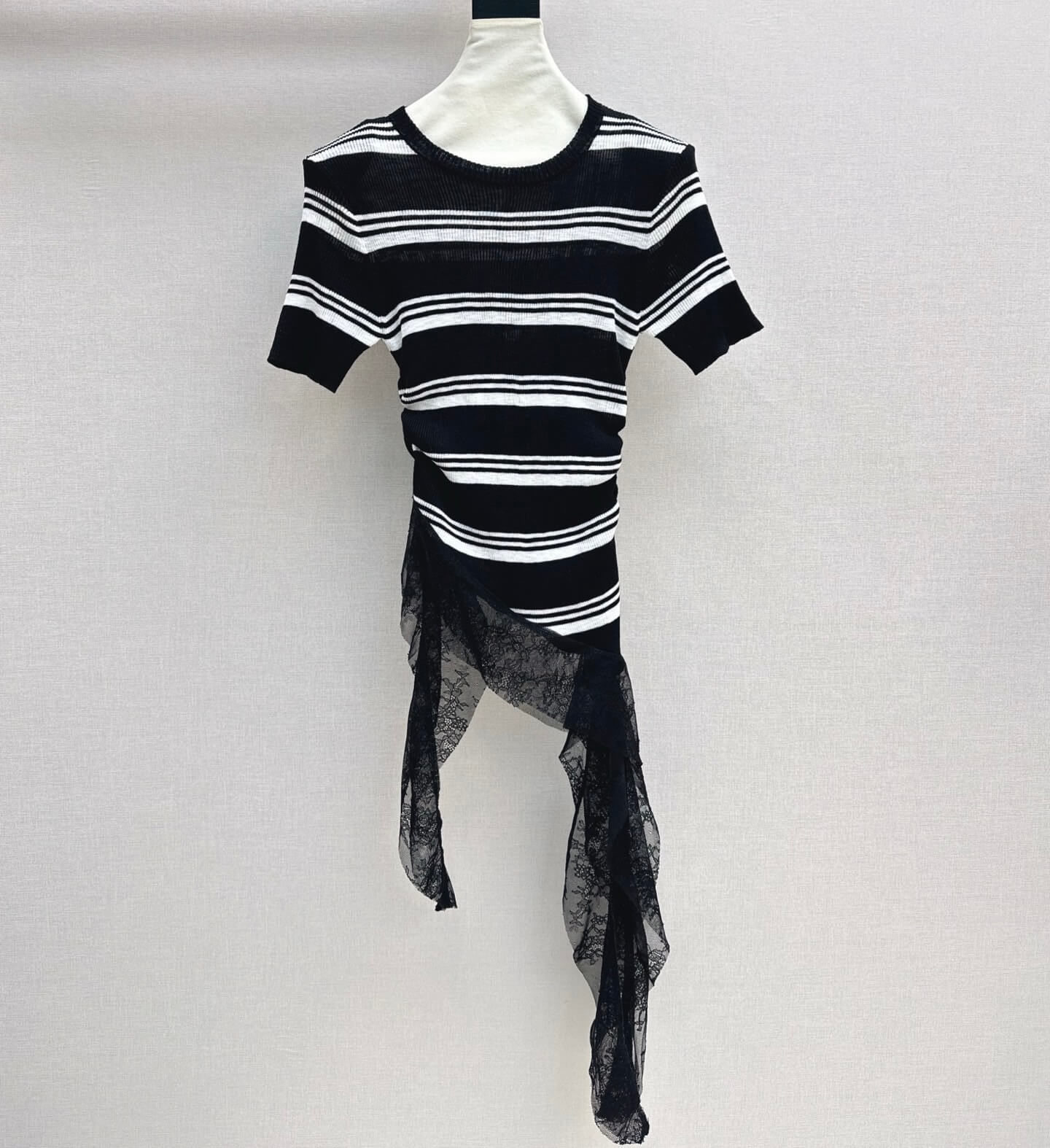 Deconstructed Lace-Knit Tee