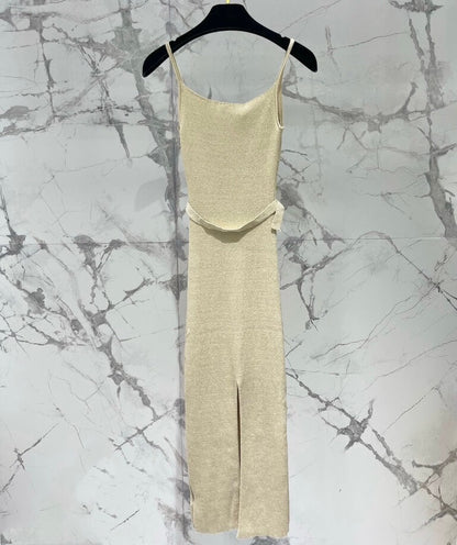 Bejeweled Slit Camisole Dress