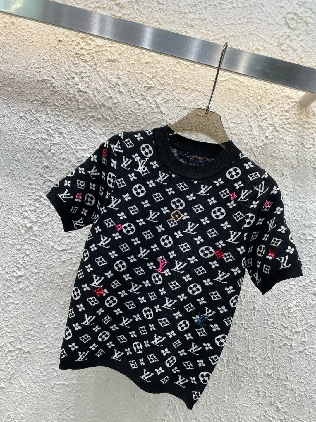 25ss new spring dark pattern jacquard knitted T-shirt