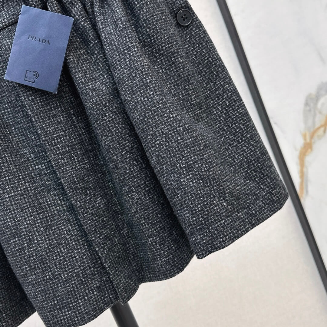 Vintage-Inspired Elegant Wool Flared Mini Skirt