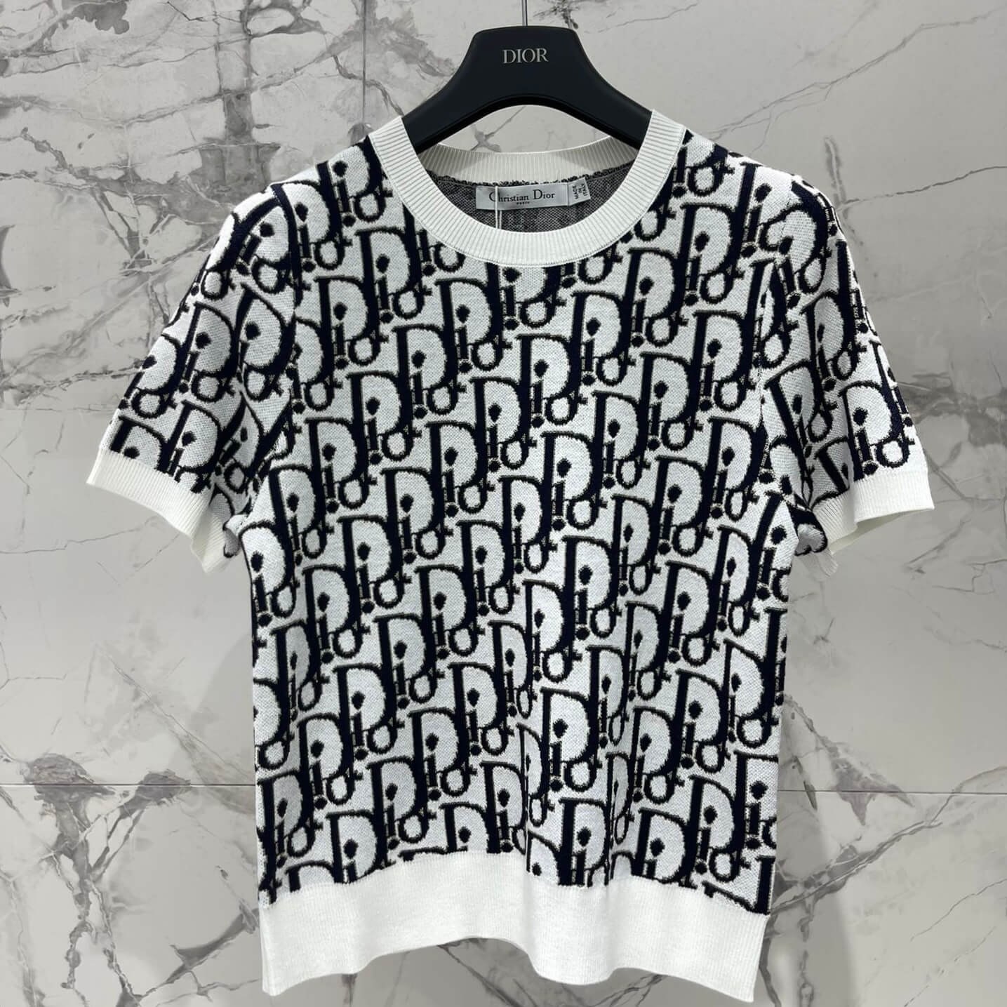 Bias-Color Jacquard Short Sleeve