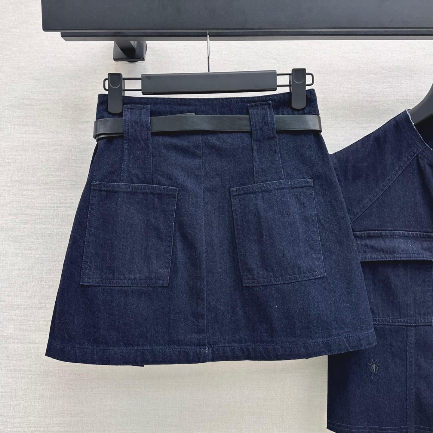 Tailored Denim A-Line Skirt