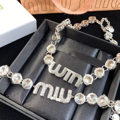 Elegant Diamond Chain Necklace & Bracelet Set